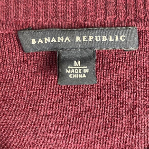 Banana Republic Sweater Womens M Burgundy Silk Blend Work Office Capsule Casual - Picture 3 of 10